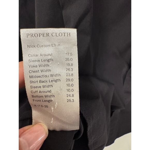 Proper Cloth Men's Black XXL Custom Shirt with "NM" Embroidery 100% Cotton - Picture 5 of 7